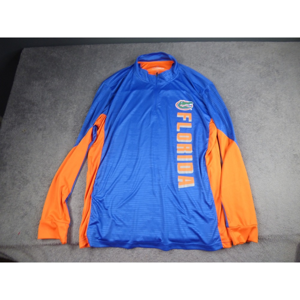 Florida Gators Mens 3XL Blue Orange Quarter Zip Pullover Shirt Colosseum